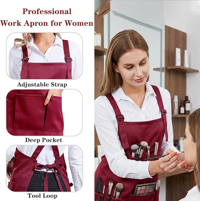 salon attire  for hair salon red